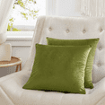 thumbnail image 2 of StangH Soft Square Velvet Cushion Cases for Couch 18x18 inches Set of 2, Christmas Decorative Throw Pillow Covers for Living Room Winter Holiday Decor for Car/Bed/Balcony, Olive Green, 2 of 7
