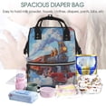 thumbnail image 5 of Pofeuu Cartoon Train Hot Air Balloon Print Diaper Bag Backpack, Multifunction Travel Pack Maternity Baby Changing Bags, Large Capacity, Waterproof, 5 of 6
