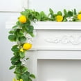 thumbnail image 4 of 6.56ft Artificial Lemon Garland, Summer Greenery Garland with Lemons and Flowers, Fruit Garlands Hanging Wreath for Front Door Wall Table Mantel Wedding Party Decor, 4 of 7