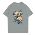 thumbnail image 3 of NAMTYQX Mens Graphic T-Shirts Loose Casual Lightweight Stretchy Pattern Plus Size Lounges Cool Short Sleeve O Neck Men's T-Shirts Gray Size XL, 3 of 5