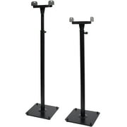 VideoSecu 2 Packs Surround Sound Bookshelf Floor Speaker Stands Tilt Side Clamp Heavy Duty Mounts Black BJR