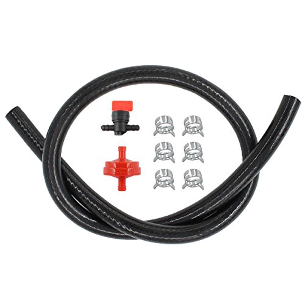 MOTOKU 1/4" Gas Fuel Line Hose & Filter & Fuel inLine ShutOff Valve