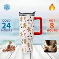 thumbnail image 4 of Christmas Gingerbread Man 40oz Tumbler Cup with Handle and Straw, Cute Xmas Candy Gifts for Women Men, Winter Holiday Stainless Steel Water Bottle 1PC, 4 of 6