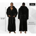 thumbnail image 3 of Ross Michaels Mens Robe Big & Tall with Hood - Long Plush 400GSM Luxury Fleece Bathrobe with Shawl Collar (Black, XX-Large), 3 of 6