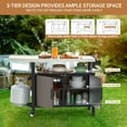 thumbnail image 4 of Only Fire 53in Outdoor Grill Cart XL Stainless Steel Countertop Dining Cart Tables with Side Shelf and Wheels, 4 of 9