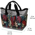 thumbnail image 4 of Garden Tool Bag for Garden Tools, Multi-Purpose Garden Tool Bag, Waterproof Oxford Garden Tool Storage Bag with 9 Small Pockets, Garden Tool Bag, Grey + Flower Type, 4 of 7