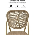 thumbnail image 2 of PURPLE LEAF Outdoor Bar Chairs,French Counter Height Bar Stools Set of 2 Patio Rattan Aluminum Bamboo Pattern Finish Barstools with Back for Pool Garden Kitchen Island, Brown, 2 of 6