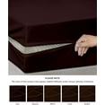 thumbnail image 2 of Zipper Fitted Sheet - Pure Egyptian Cotton 800 Thread Count 1 Piece Queen, Seal Brown - Zippered Closure 26"inch Deep Pocket, 2 of 4