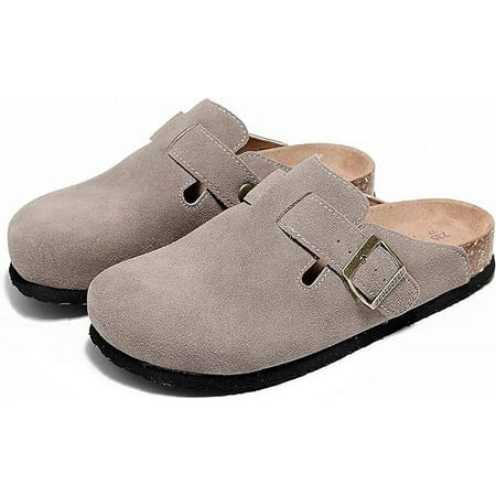 

Women s Suede Footbed Women s Boston Clogs - Memory Foam Arch Support Women s Clog Slippers - Fashionable Slip-On Women s Mules and Clogs Boston Sandals