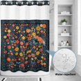 thumbnail image 2 of No Hook Shower Curtain, Boho Flowers Shower Curtains for Bathroom with See Through Top Window, Spring Abstract Watercolor Floral Leaf Waterproof & Washable Bath Curtain Extra Long 72"x84", 2 of 9