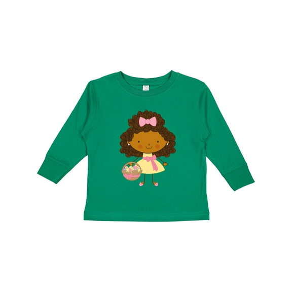 Inktastic Easter African American Girl Girls Long Sleeve Toddler T-Shirt