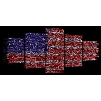 Elephant Stock Ammunition Usa Flag Wall Art - Horizontal Multi Panel Canvas - 5 Pieceliving Room Wall Decor - Photography Flags Multi Panel - Black And Brown Decor - 92" x 42"