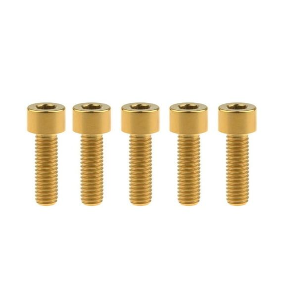 Yaruijia Titanium Bolt DIN912 M8x15 20 25 30 35 40 45 50 60 70mm Square Head Hex Socket Screws Pitch 1.25mm Pack of 5 (M8x25mm, Gold)