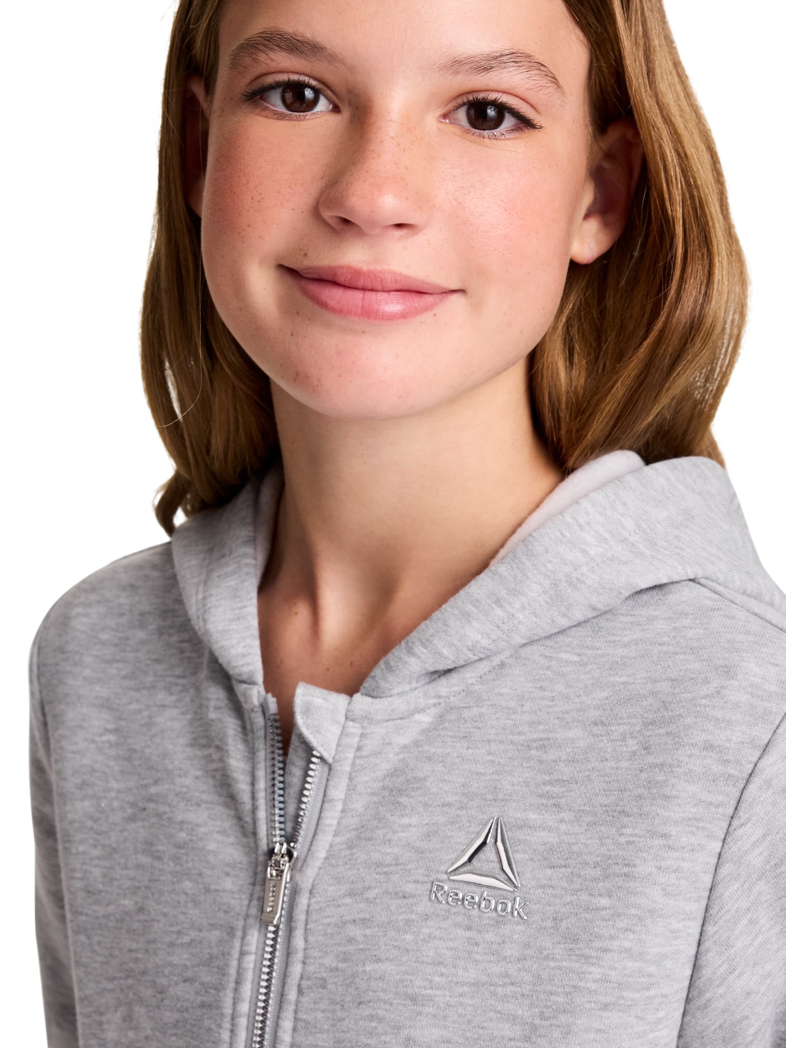 Reebok Girl’s Game Day Fleece Full Zip Hoodie, Sizes 4-18