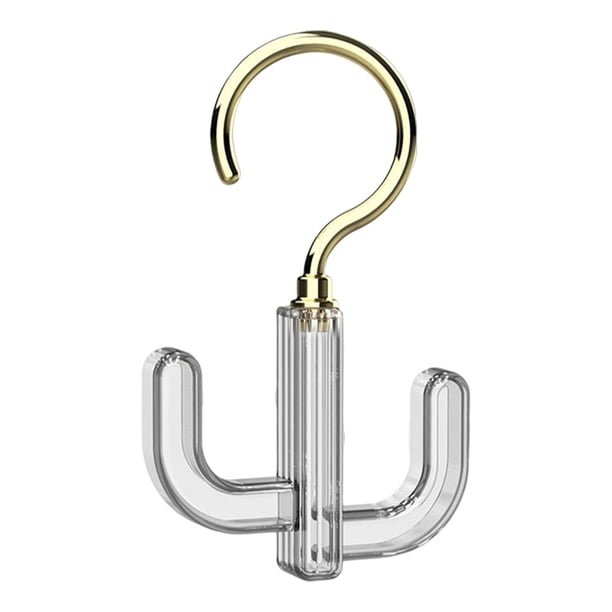 Yuarrent Colgador de 360 grados con forma de Cactus, bolsa con gancho, cinturón, corbata, bufanda, soporte colgante para armario, estante Decoración del hogar Oro transparente