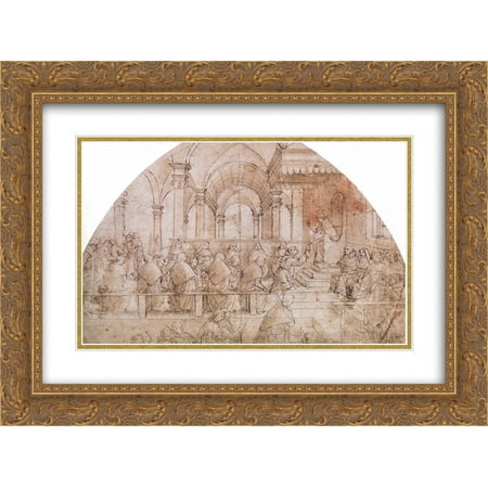 Domenico Ghirlandaio 2x Matted 24x20 Gold Ornate Framed Art Print 'Confirmation of the Rule'