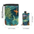 thumbnail image 5 of PhooArto Large Barrel Drawstring Makeup Bag, Fish Coral Starfish Sea Pattern Travel Cosmetic Bag Portable Make Up Organizer Bag, 5 of 6