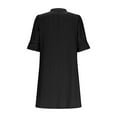 thumbnail image 5 of Akafmk Summer Dresses for Women Casual Dresses,Solid Color V-Neck Mid-Length Dress Short Sleeve Midi Dresses Loose Shirt Dresses, 5 of 5