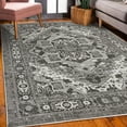 thumbnail image 3 of Ethnic Decorative Rug, Bohemian Retro Themed Floral Details Cultural Abstract Shapes Flourishes Design, Quality Carpet for Bedroom Dorm and Living Room, 6 Sizes, Dark Grey, by Ambesonne, 3 of 4