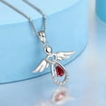 thumbnail image 3 of FJ Guardian Angel Necklace for Women 925 Sterling Silver Ruby Pendant July Birthstone Jewelry Gifts for Mom Wife Daughter, 3 of 8