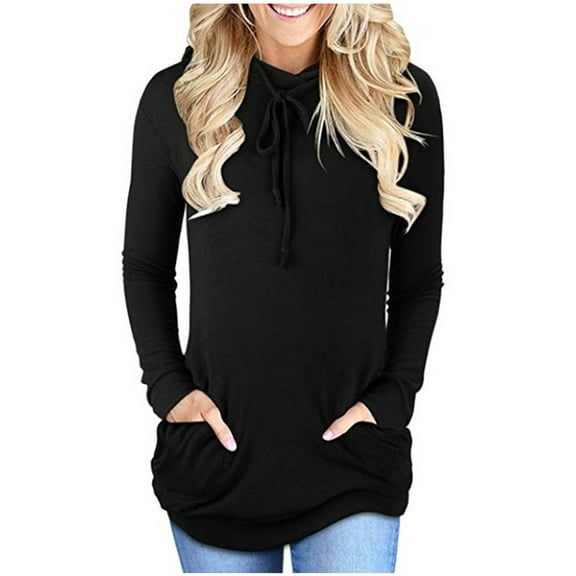SEMPAI Long Sleeve Hoodies Sweatshirts Round Neck 95%Polyester,5%Spandex Womens Tops Hoodies Modern Fit Workout Plus Size Tops for Womens Casual Tops Winter Savings