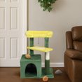 thumbnail image 4 of ZephyPaws 29in Cute Cat Tree Kitten Tower for Indoor Cat,Sisal Scratching Posts with Condo,Jump Platform Cat Furniture Activity Center Play House,Yellow Green, 4 of 9