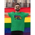 thumbnail image 2 of Happy Pride Bubblegum Text T-Shirt Men -Smartprints Designs, Male Large, 2 of 4