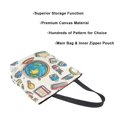 thumbnail image 3 of FORMRS Womens Canvas Tote Bag with Zipper Inner Pocket Shoulder Handbag, Beige School, 3 of 7