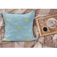 thumbnail image 2 of Yellow and Blue Fluffy Throw Pillow Cushion Cover, Clouds Sun Pattern with Vertical Stripes Dots Playroom Design, Rectangle Accent Pillow Case, 36" x 16", Pale Blue Yellow, by Ambesonne, 2 of 5