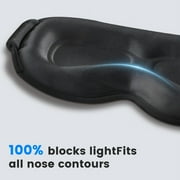 FACEMOON 3D Sleep Mask for Sleeping | 100% Blackout Eye Mask for Women & Men | Adjustable Eye Covers for Side Sleepers, Black