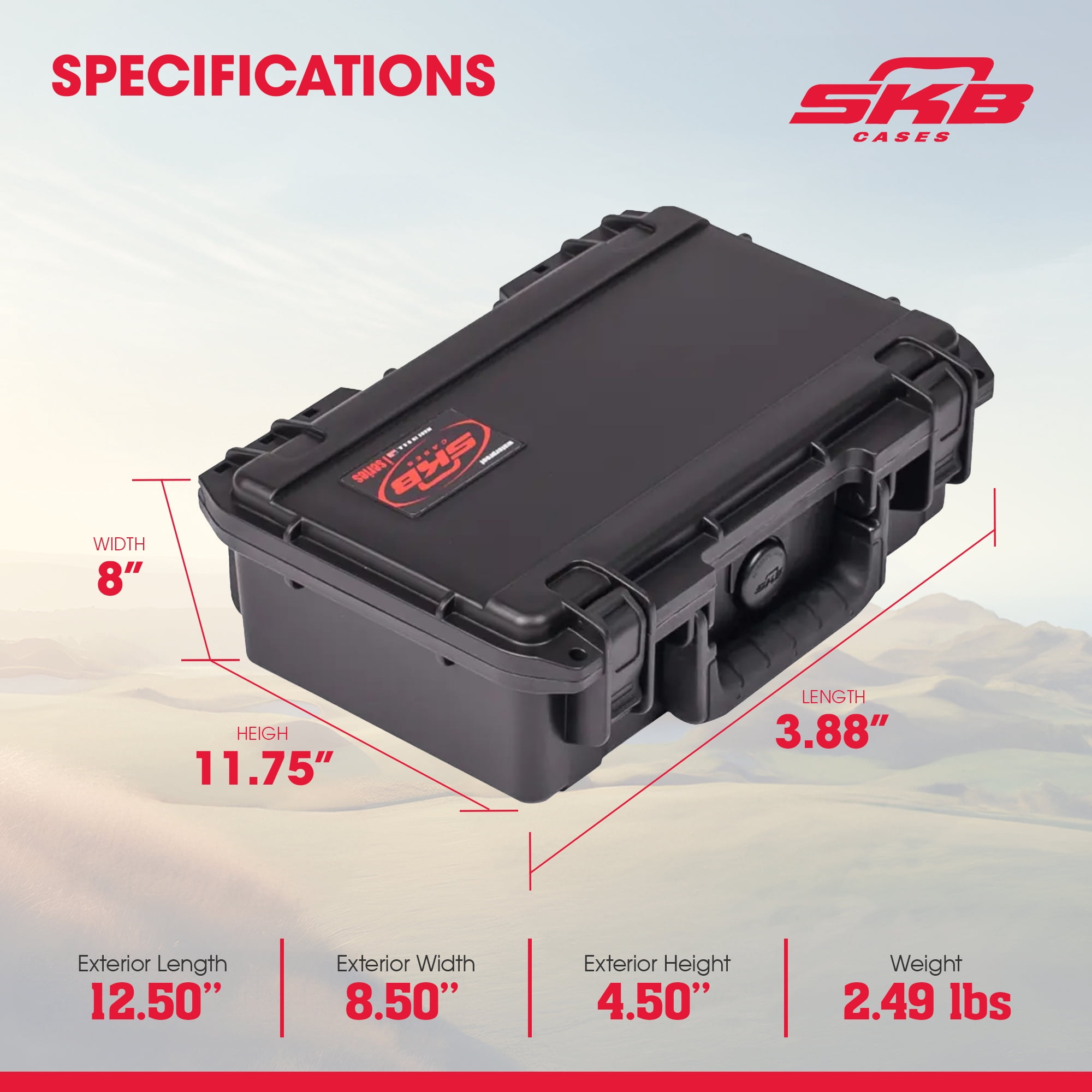 SKB iSeries 1006-3 Waterproof Compact Hard Case with Cubed Foam for Travel Storage
