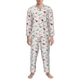 thumbnail image 3 of Fotbe Cute Dinosaur Pattern Long Sleeve Pajama Set for Men,Sleepwear Set,2-piece Loungewear Set,Soft PJs Comfy Nightwear with Pockets-X-Large, 3 of 7