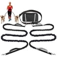 thumbnail image 1 of HUGFEGWE Hands Free Dog Leash Bungee Retractable Dog Running Waist Leash for Running Walking Jogging Training Hiking with Medium to Large Dogs, Adjustable Waist Belt Pouchouch, Reflective AZ824-1147, 1 of 7