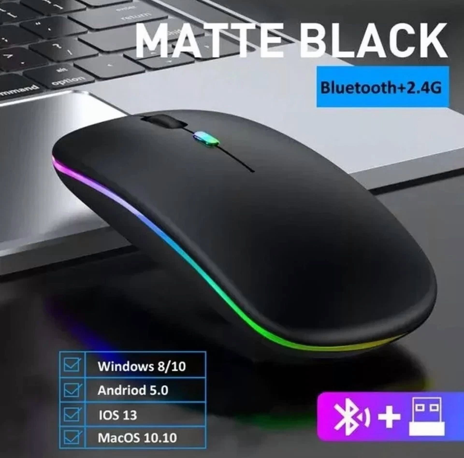 Wireless Mouse Bluetooth Optical 2.4Ghz Usb Rechargeable Rgb Mice For Pc Laptop
