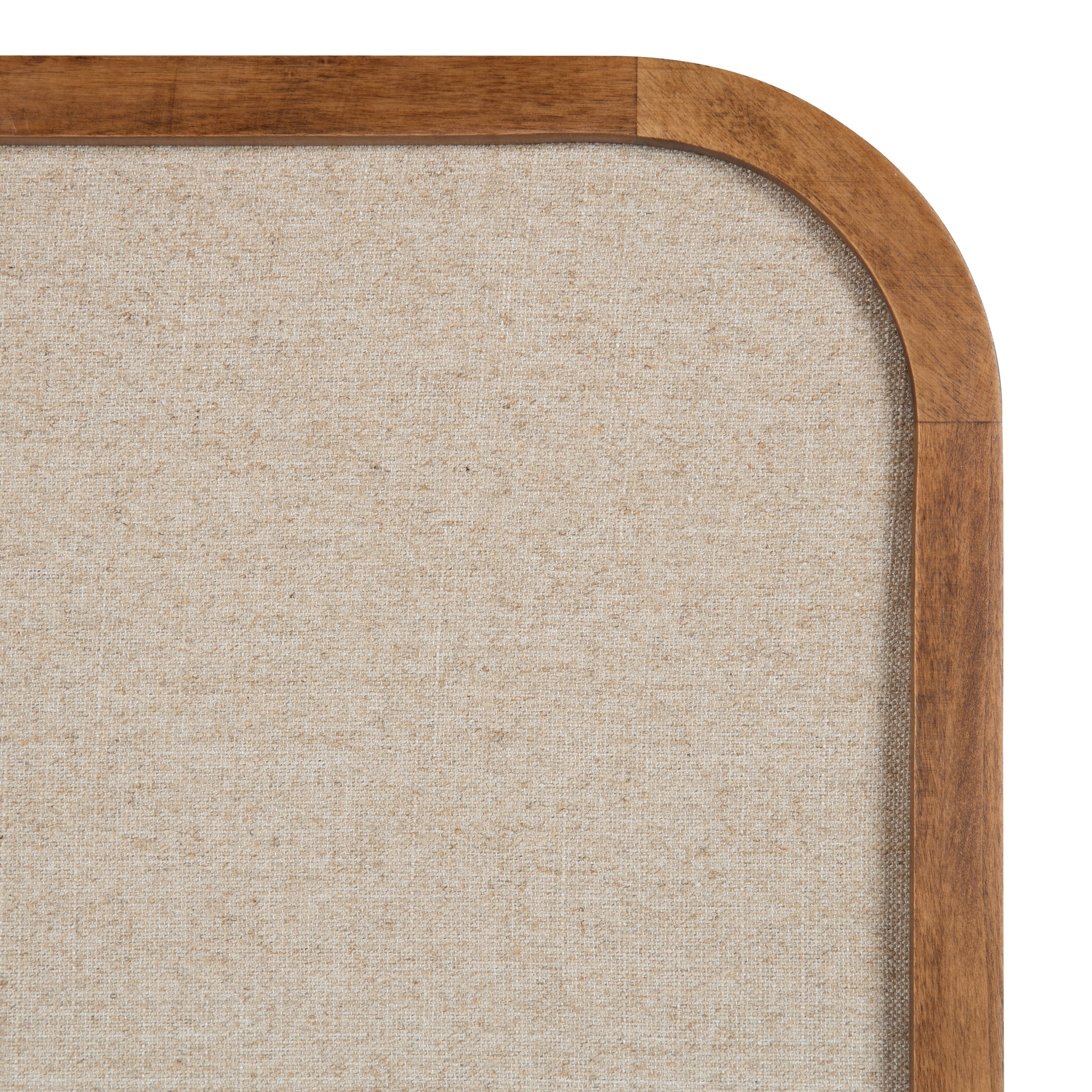 Kate and Laurel Hutton Transitional Pinboard, 20 x 30, Rustic Brown, Radius Rectangle Wall Organizer with Fabric Pinning Surface