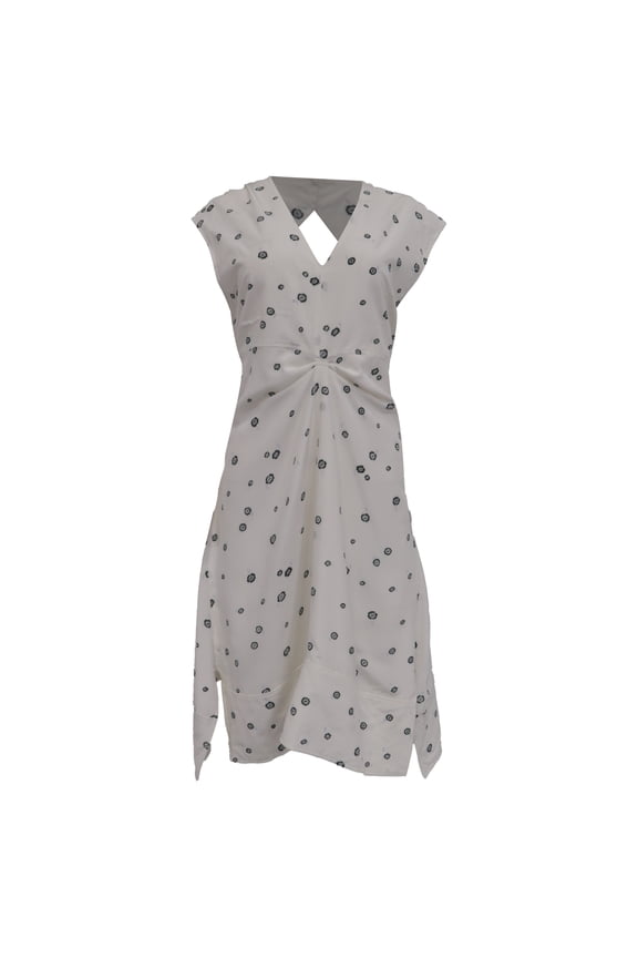 Pre-Owned Proenza Schouler Printed Dress in White Silk