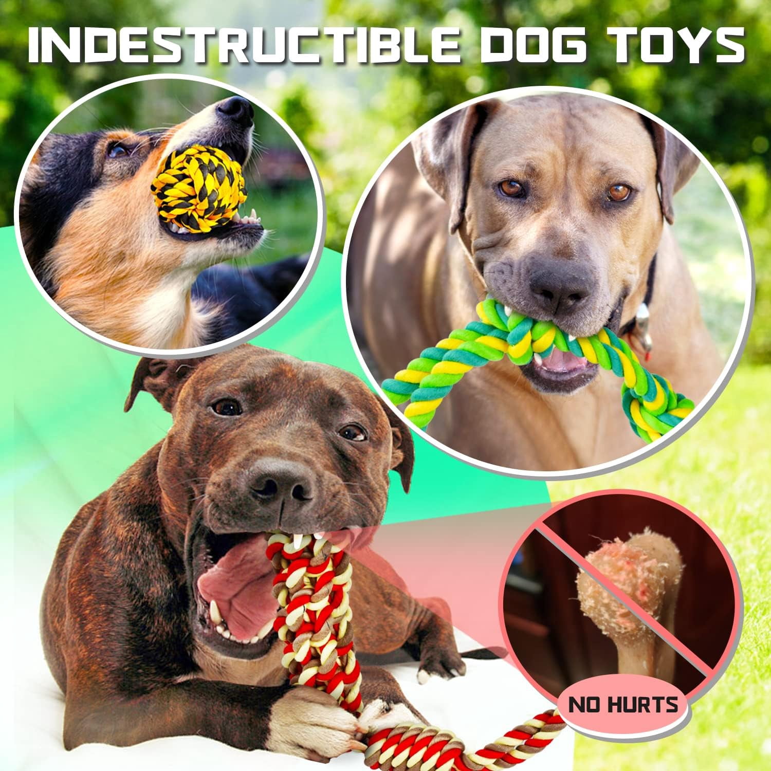 SHARLOVY XL Dog Chew Toys for Aggressive Chewers Large Breed, 14 Pack Tough Indestructible Dog Toys , Durable Puppy Chew Toys for Teething, Heavy Duty Cotton Dog Rope Toys for Large Dogs