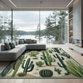 thumbnail image 2 of ODIKA 8'x10' Washable Area Rug Non-Slip Chair-Friendly Mat Botanical Mid Print Monstera Motif Forest Sunset Abstract Round for Dining Room, Large Office, Lounge, 2 of 7