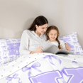 thumbnail image 4 of Manfei Lavender Bow Full Size Comforter Sets For Girls,Purple Letter K Initial Bedding Sets For Kids,Reversible,3 Pieces, 4 of 7