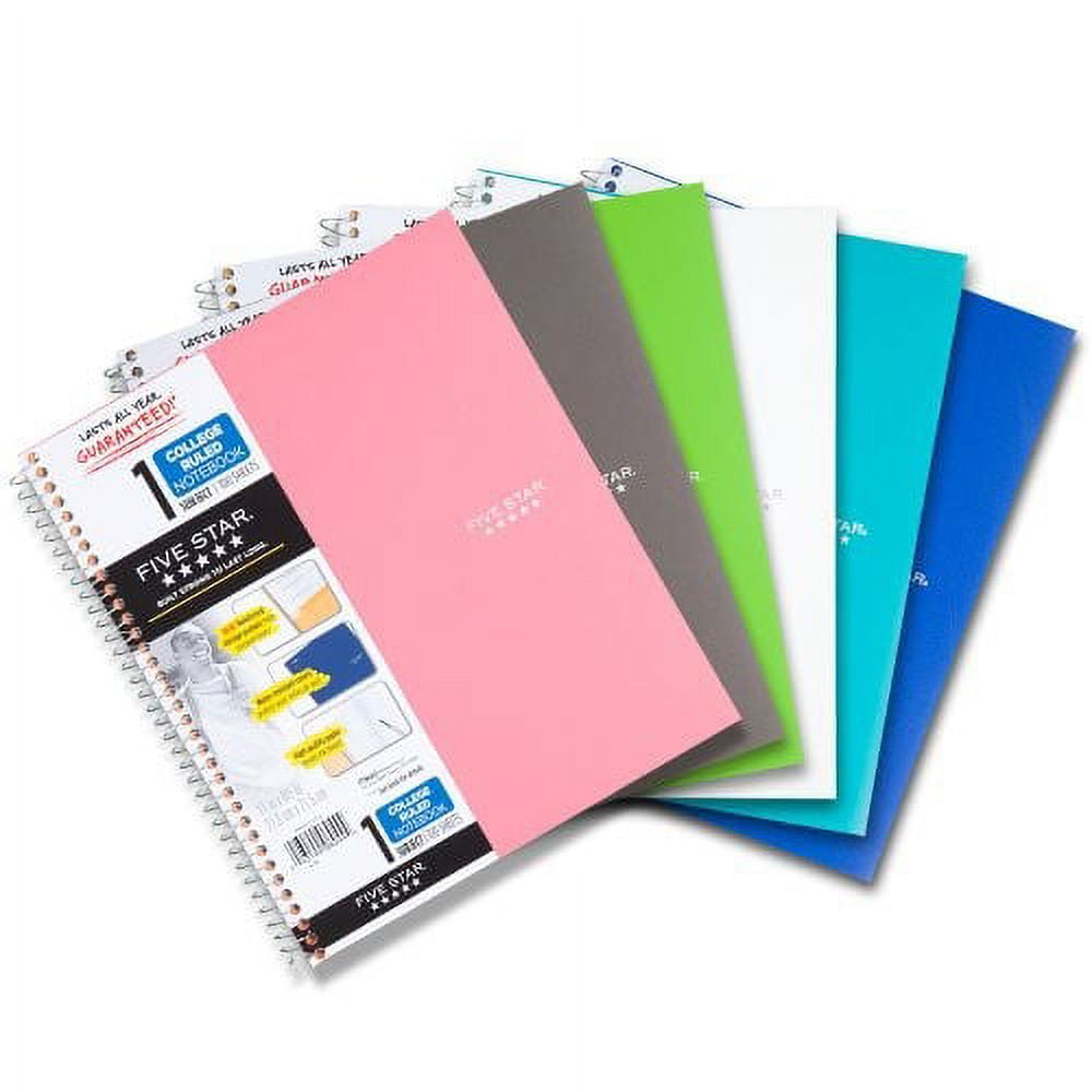 Five Star Wirebound Trend Notebook, 1 Subject, Wide/Legal Rule, Pink Cover, 10.5 x 8, 100 Sheets