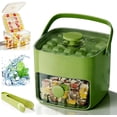 thumbnail image 1 of Handled Press-Type Ice Cube Tray, 48 Cube Ice Maker with Easy Press Lid, Quick Release Easy Demolding for Freezer, Built-In Storage Container, 1 of 9