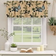 thumbnail image 2 of Blueberry Spring Leaves Curtain Valances for Windows, Kitchen Valance Window Treatments Panel 2 Pack, Brown Botanical Branches Rod Pocket Short Curtains for Bathroom Bedroom 42 x 12 Inch, 2 of 8