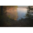 thumbnail image 2 of Jaynes Gallery 32x22 Black Ornate Wood Framed with Double Matting Museum Art Print Titled - USA-New Jersey-Pine Barrens National Preserve Foggy forest and lake landscape, 2 of 4