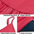 thumbnail image 4 of Summer Women's Spaghetti Strap Dress Backless Casual A-Line Suspender Dress with Pockets, 4 of 6