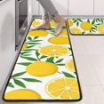 thumbnail image 2 of Kitchen Rugs Sets Of 2,Yellow Lemon Fruit Slices White Pattern Anti Fatigue Kitchen Mat Rugs Non Slip Washable,Decorative Kitchen Floor Mats for Kitchen,Sink,Laundry,17"x47"+17"x47", 2 of 5
