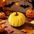 thumbnail image 3 of Harvest Mini Velvet Pumpkins, Plush Autumn Tabletop Accents, Rich Jewel Toned Fall Decor, Sophisticated Thanksgiving Centerpiece for Shelf, Console, Buffet, Home Holiday Staging, Harvest, Brown, 3 of 9