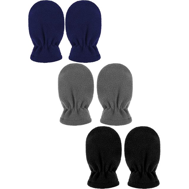 3 pares de manoplas de invierno para bebés, guantes de lana cálidos, guantes gruesos a prueba de viento, adecuados para niños (1-3 años) Sincero Electrónica