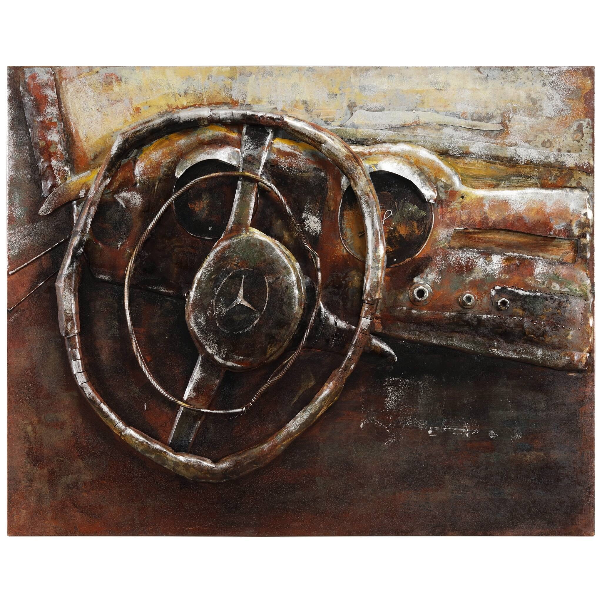 Empire Art "Benz" Mixed Media Iron Hand Painted Dimensional Wall Décor