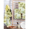 thumbnail image 2 of Sage Green Leaves Kitchen Dish Towels for Drying Dishes Set of 3, Summer Botanical Farmhouse Watercolor Leaf Waffle Weave Microfiber Hand Tea Bathroom Towels Quick Dry & Absorbent Towel 15.7x23.6, 2 of 7
