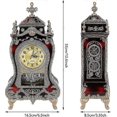 thumbnail image 2 of Vintage Style Plastic Table Clock, Antique Home Decorative Desk Alarm Clock, Brownish Red, 2 of 5
